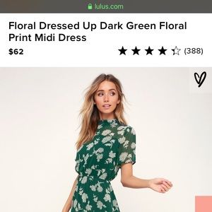 Lulu’s Floral Dressed Up Green Midi Dress
